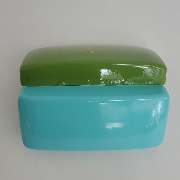 Kate Spade Blue and Green Hard Clamshell Eyeglass Case - Picture 6 of 12